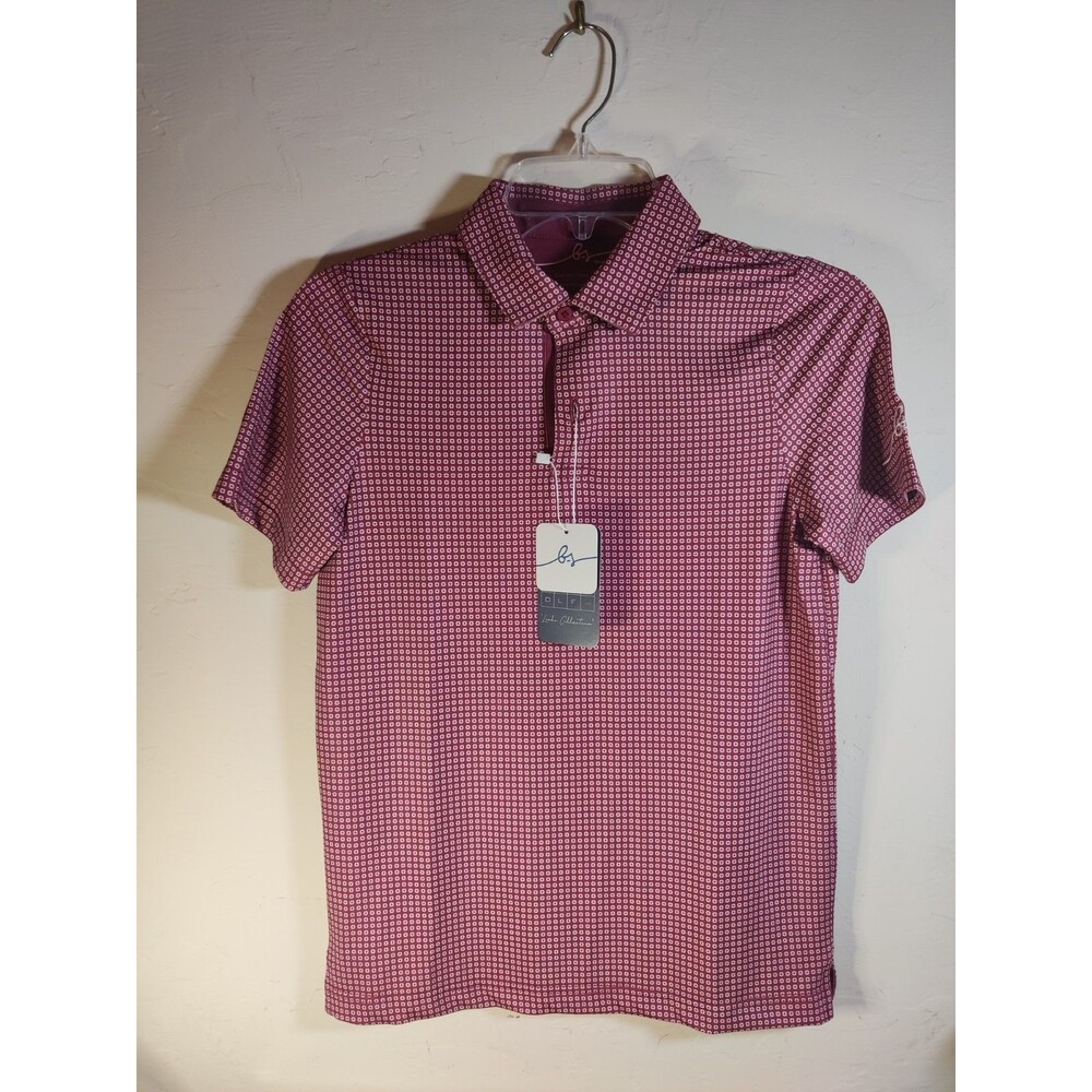 M Boston Scott GEN 1 Junior Boys Golf Polo NWT Crimson Sz M Athletic MSRP $49